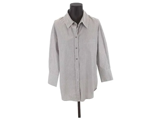 Anine Bing Remera de algodón Gris 