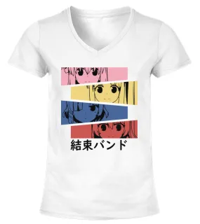 Bocchi the Rock Merch Camiseta cuello pico Mujer