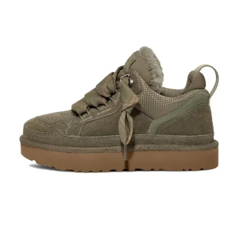 Botas Lowmel más reciente de diseño de arena Castaño de entrenador verde negro Plataforma de piel Fuerz