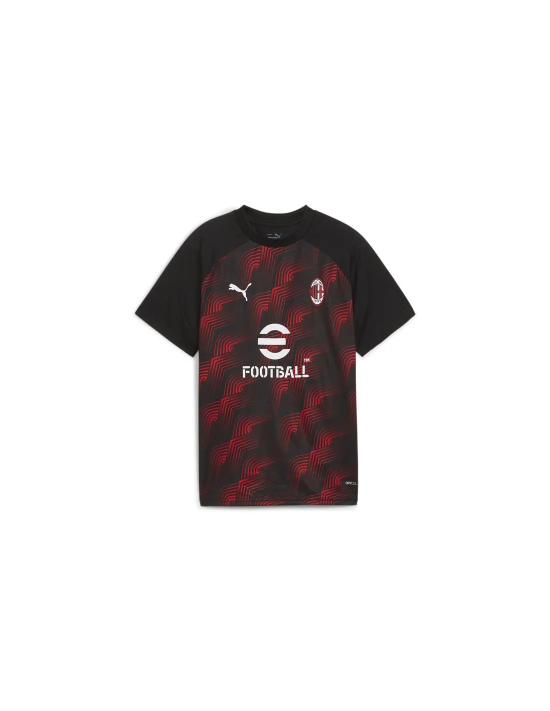 Camiseta de Fútbol Puma AC Milan Prematch Negro Infantil