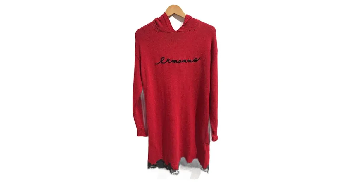 Camiseta de punto ERMANNO SCERVINO.fr 42 Algodón Roja 