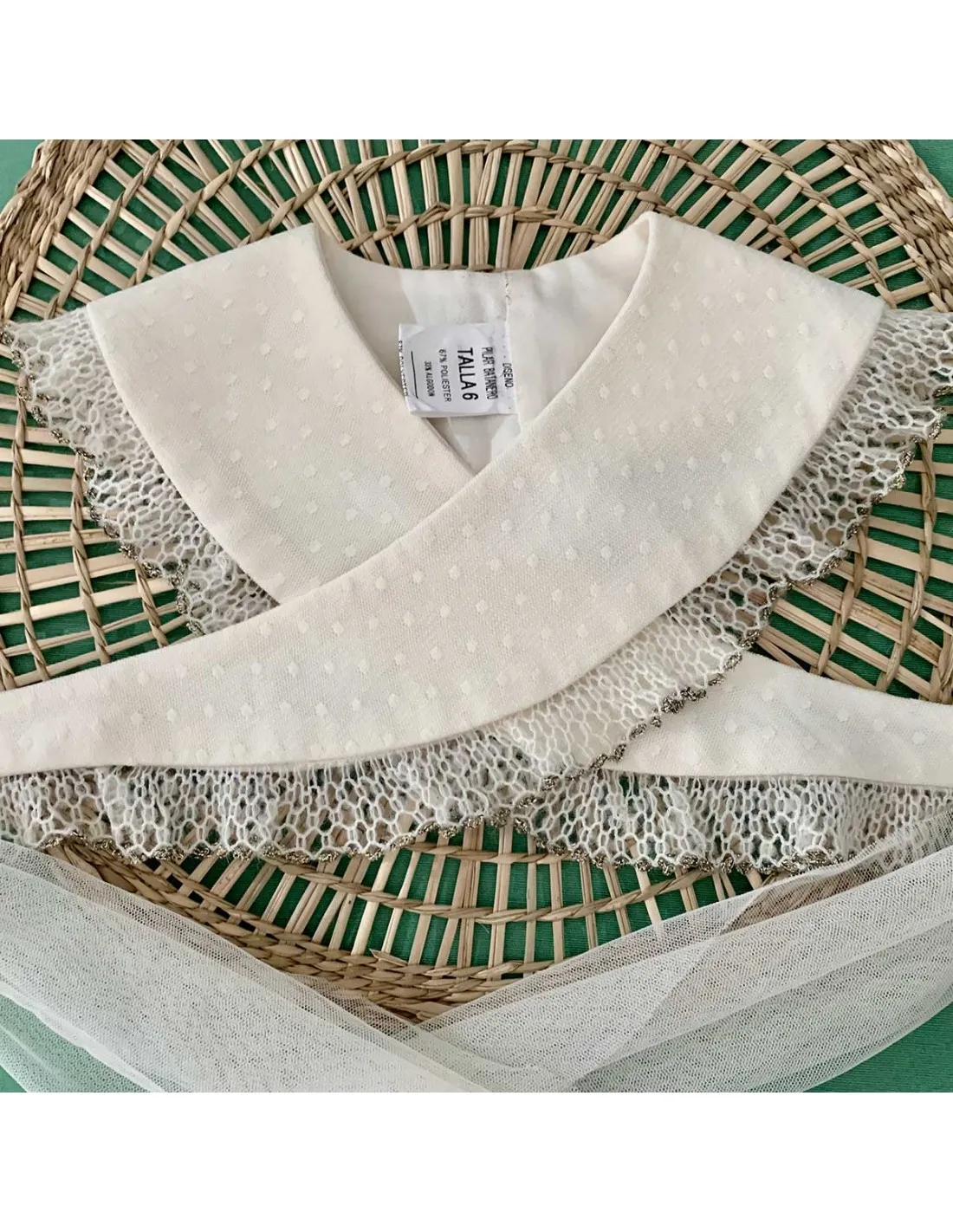 CUELLO NIñA PLUMETI CRUZADO PILAR BATANERO CEREMONIA 20232024