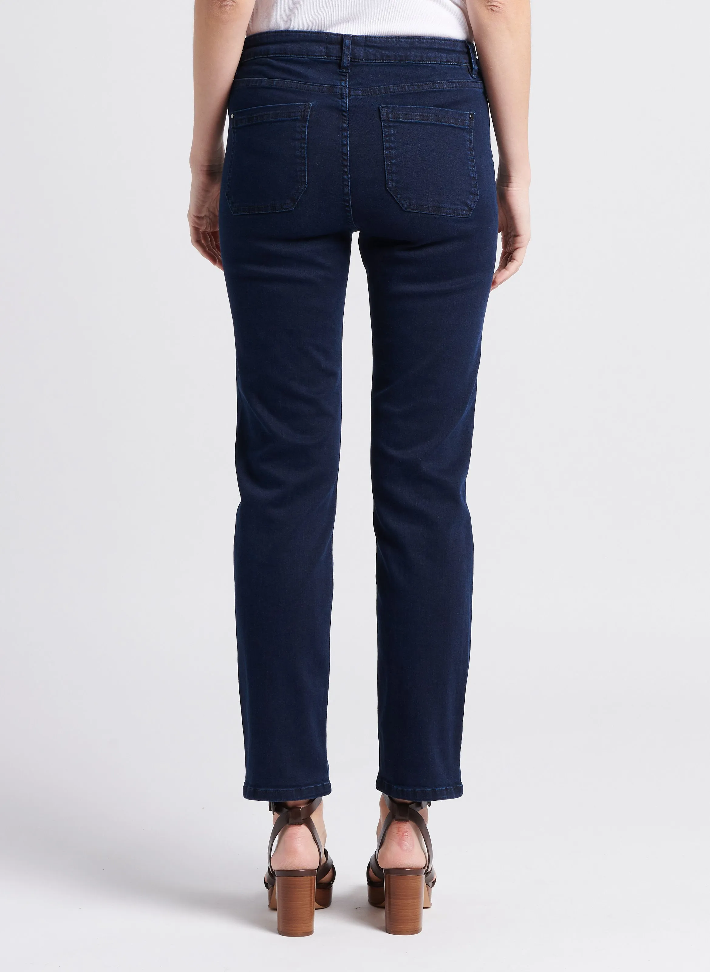 NALLA  PANTALóN RECTO DE MEZCLA DE ALGODóN EN AZUL