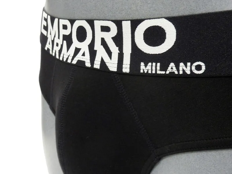 Slip Emporio Armani mod. Milano en negro de algodón