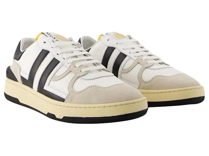 ZAPATILLAS CLAY LOW TOP  LANVIN  PIEL  BLANCO/DE COLOR NEGRO 